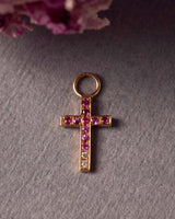 Charm Cross Solid Gold 18K Forever | Diamonds | Sapphire | Ruby