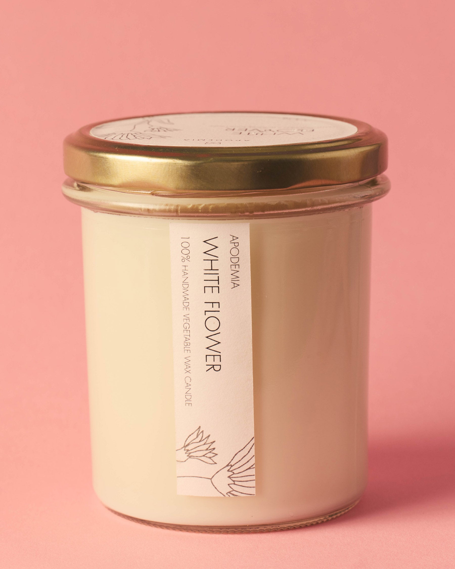 White Flower Candle - Vegetable Wax