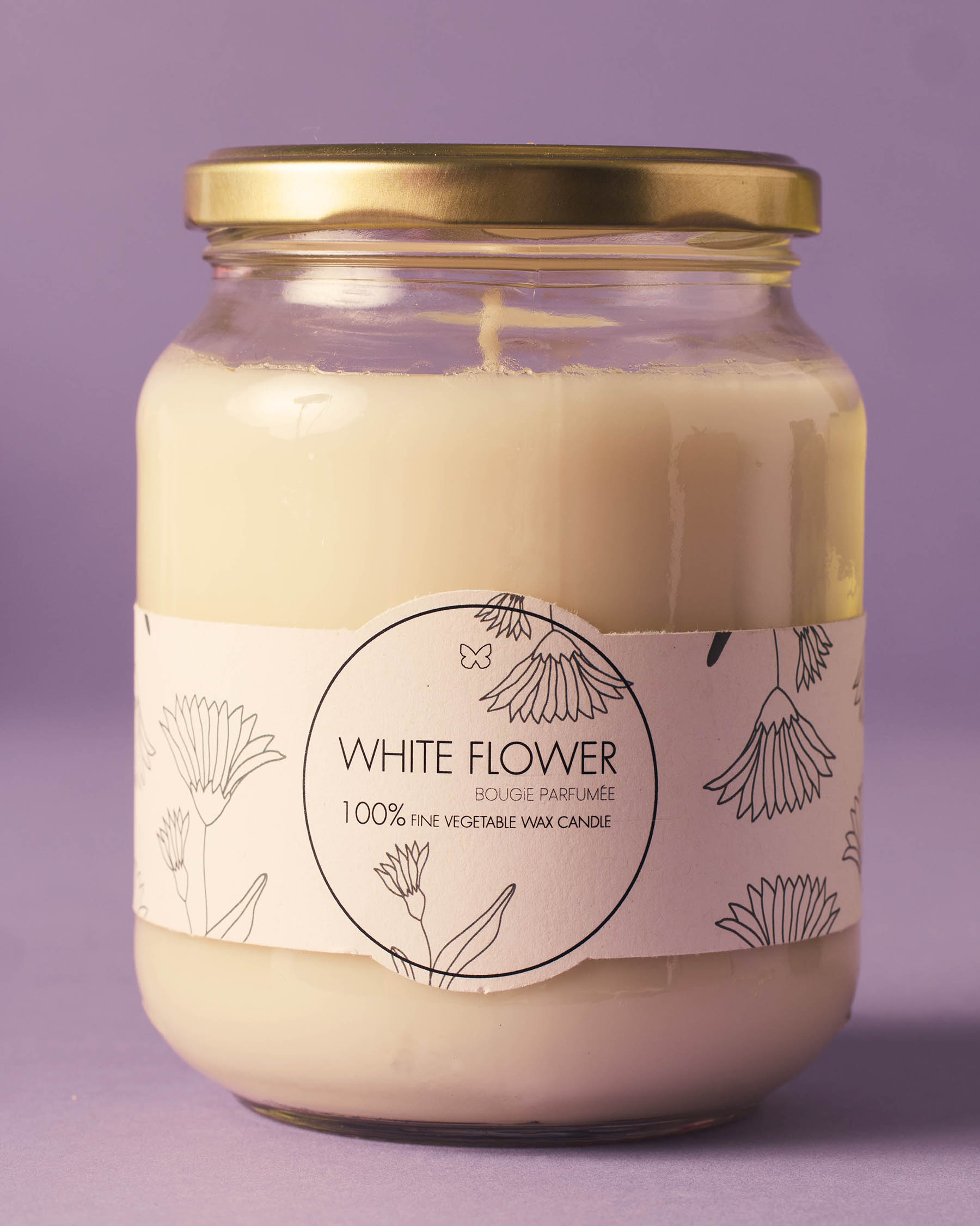 White Flower Xl Candle - 500Grs