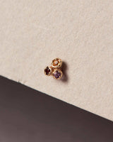 Trio Forever Earring | 9K Solid Gold | Amethyst | Citrine | Garnet