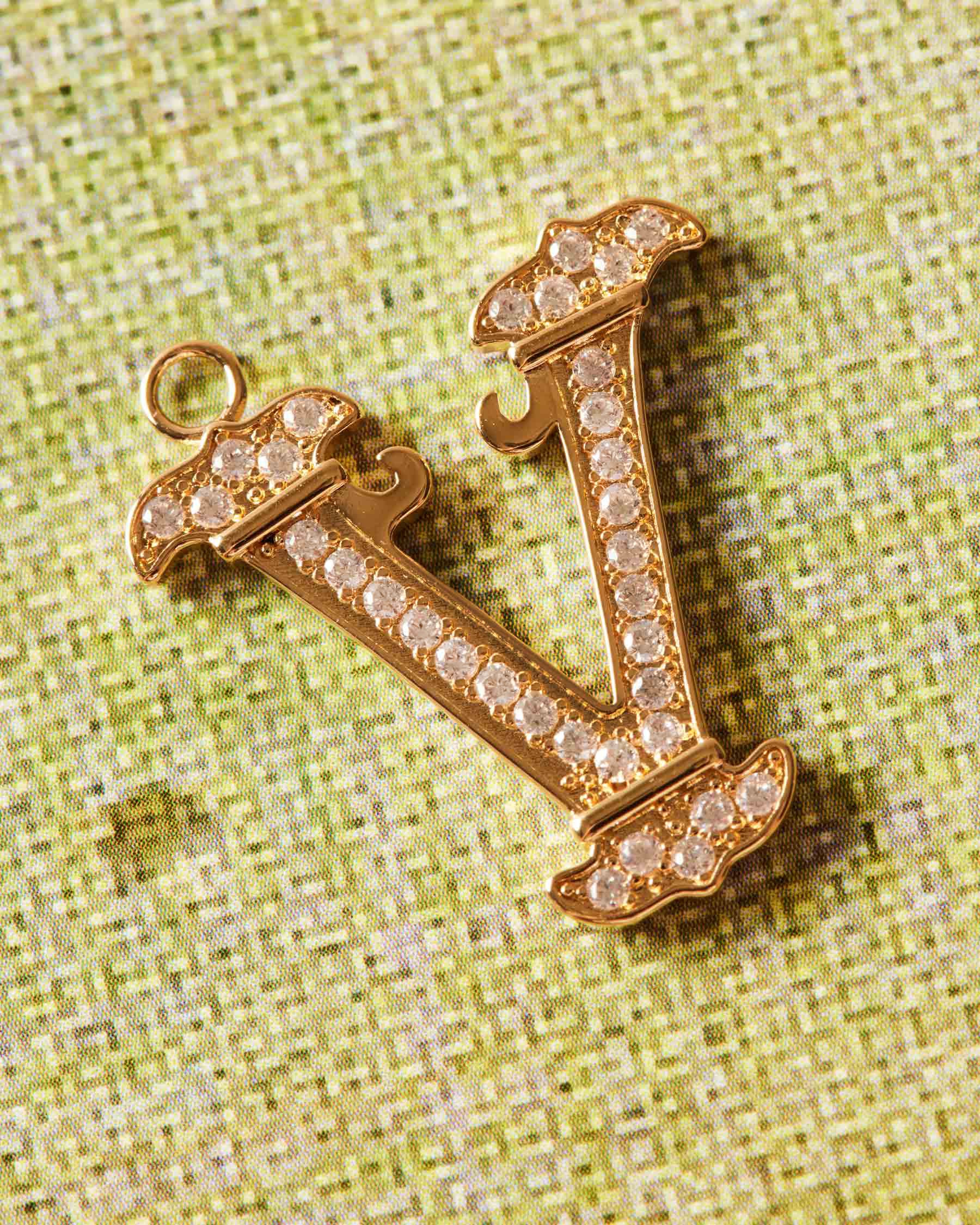 Charm Vintage Letter V | The Gray Box