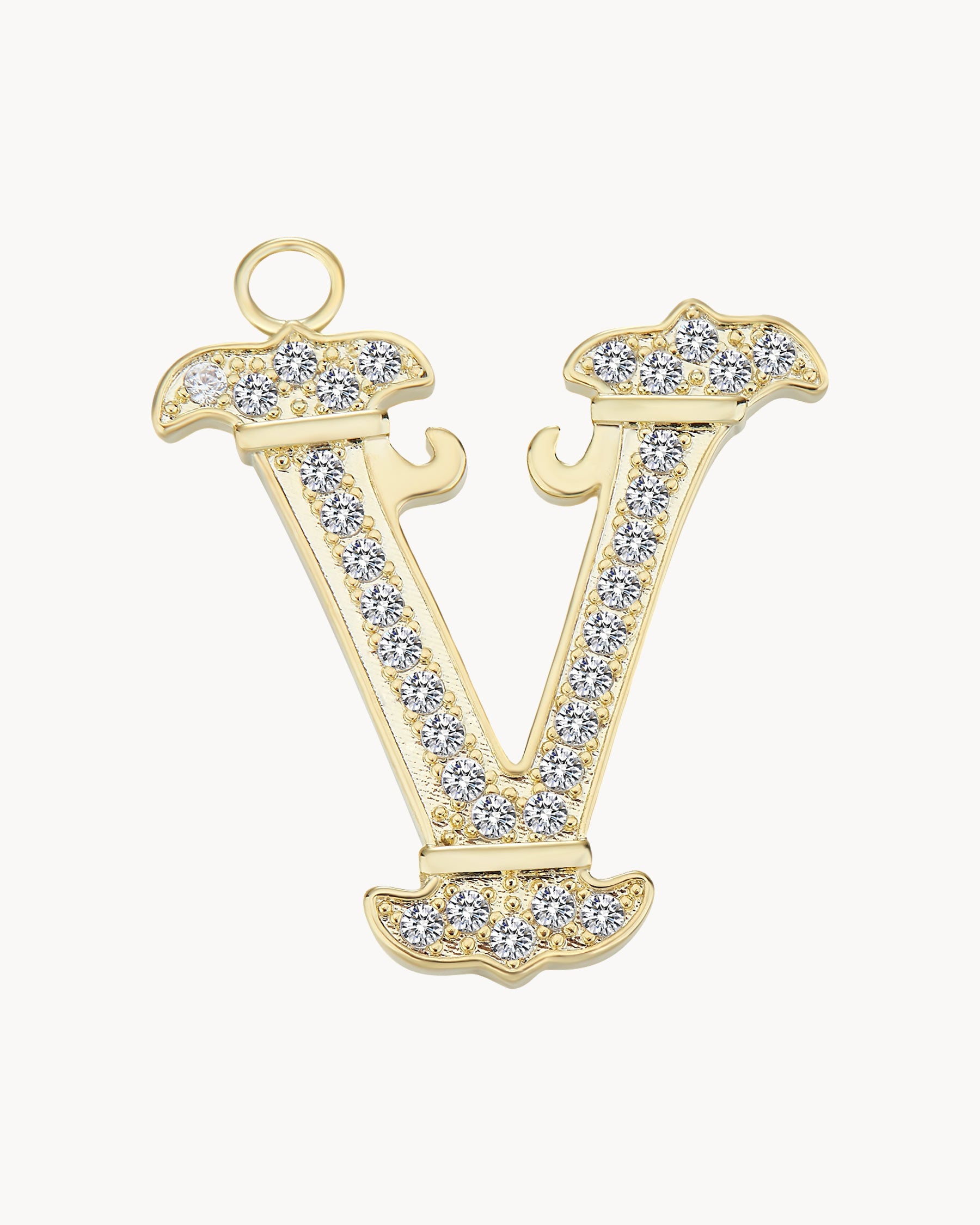 Charm Vintage Letter V | The Gray Box