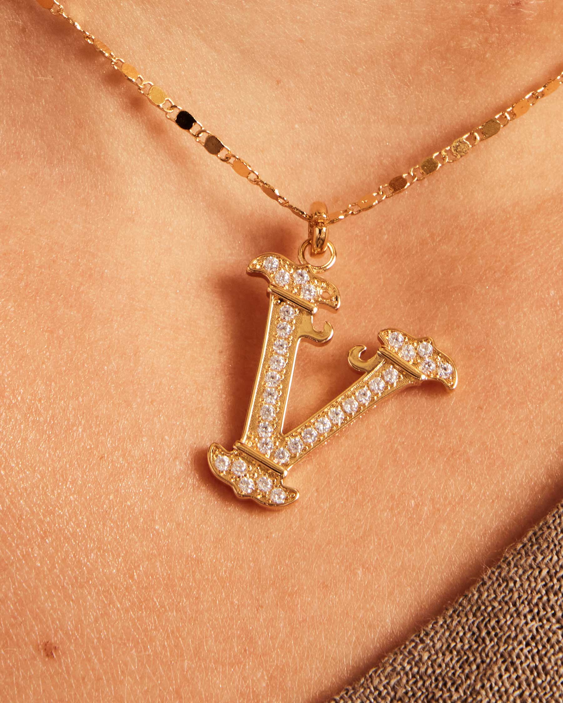 Charm Vintage Letter V | The Gray Box