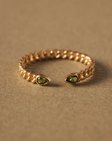 Forever Open Ring - 9K Solid Gold - Tsavorite