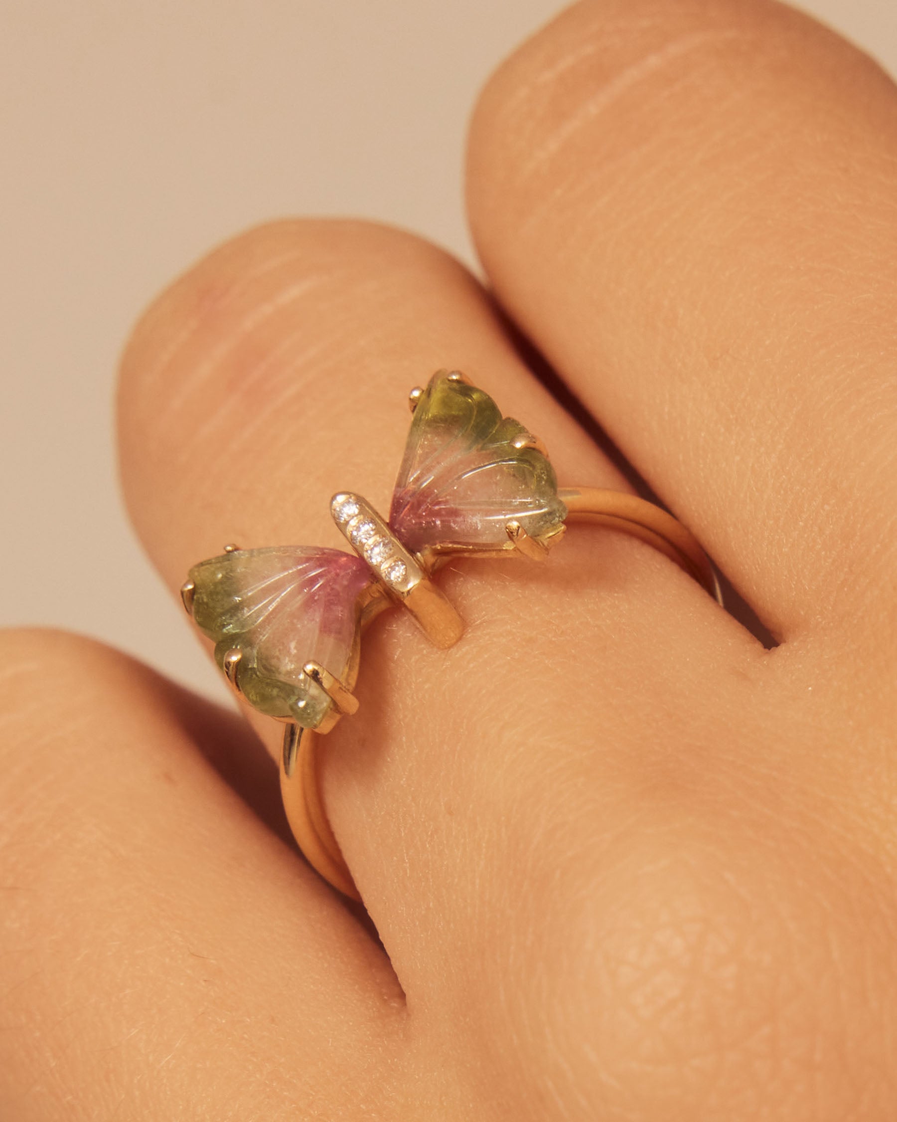 Mariposa Forever Ring | 18k Solid Gold | Diamonds | Multicolor Tourmaline