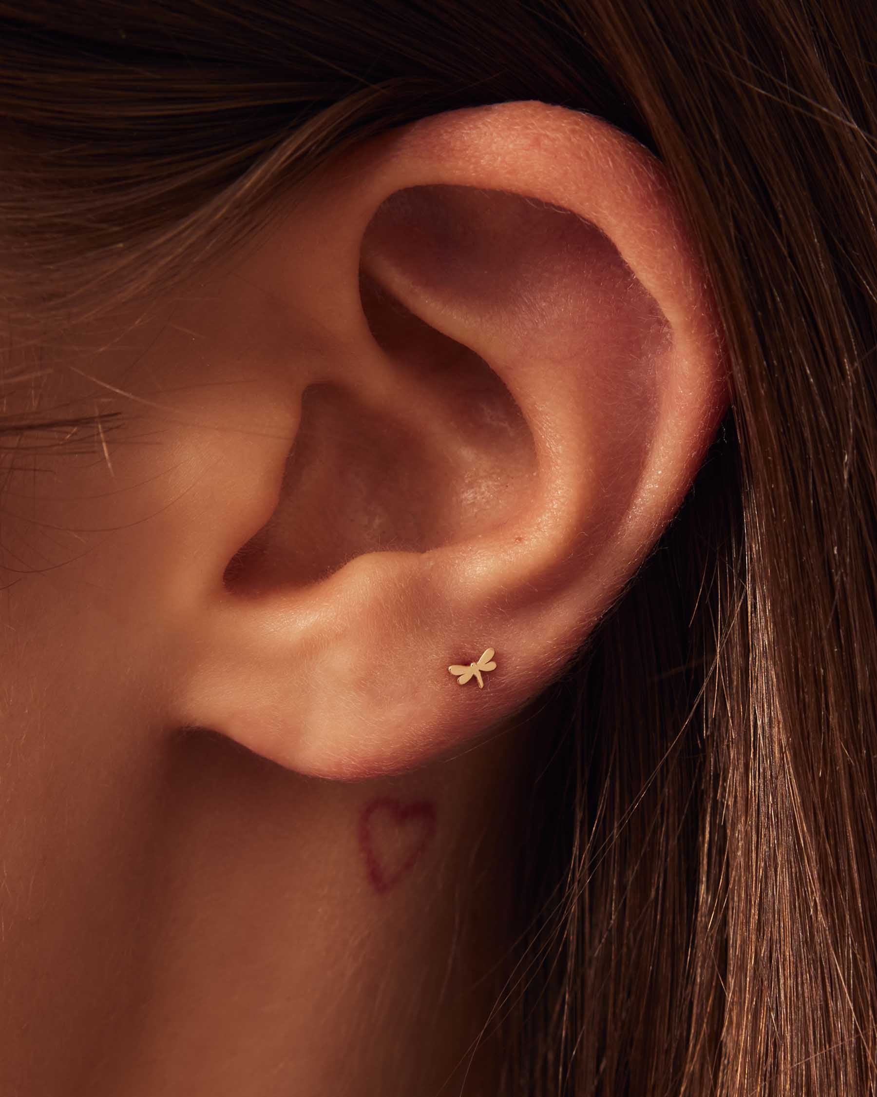 Mini Dragonfly Forever Earrings | 18K Solid Gold |