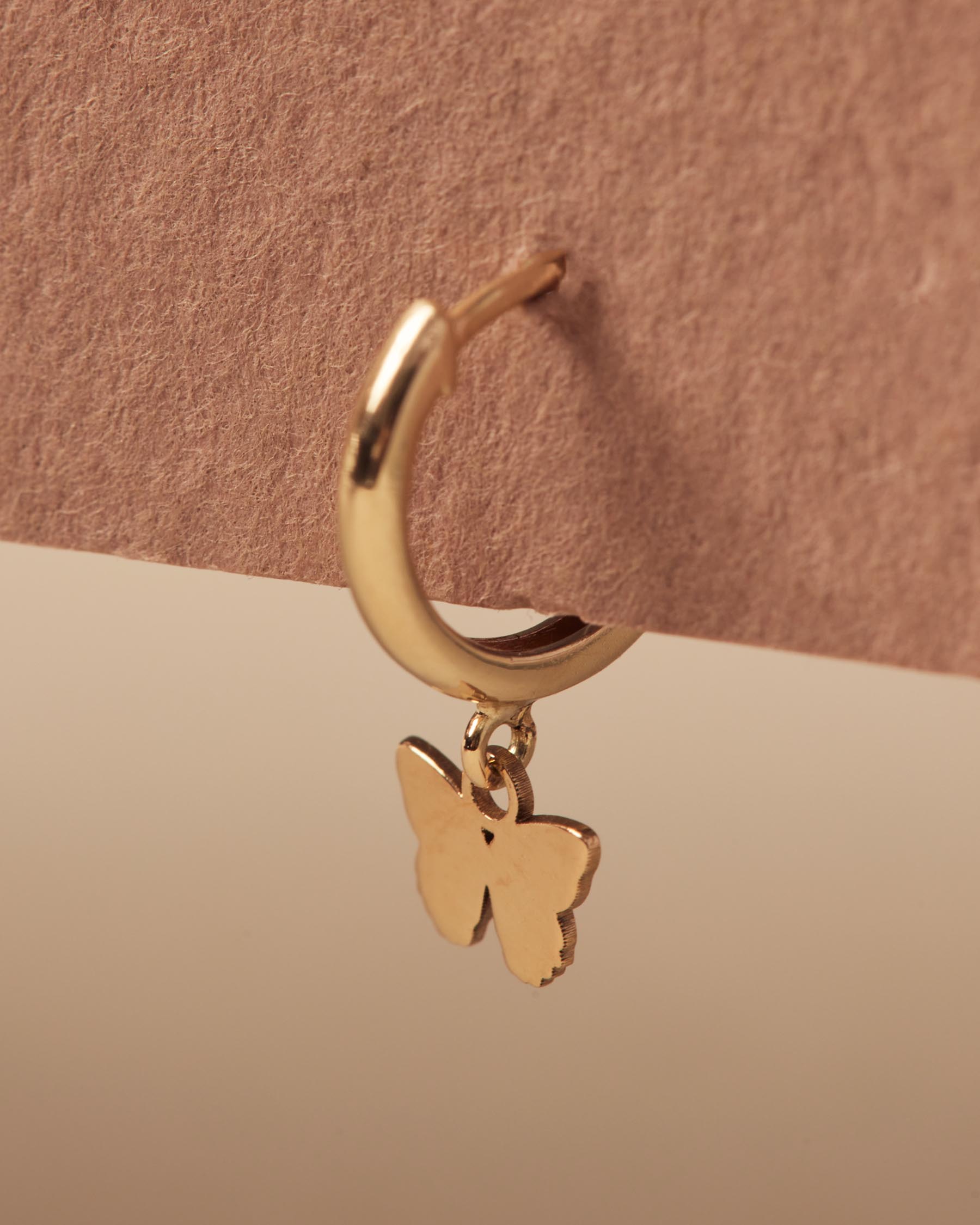 Forever Butterfly Hoop Earrings | 18K Solid Gold |