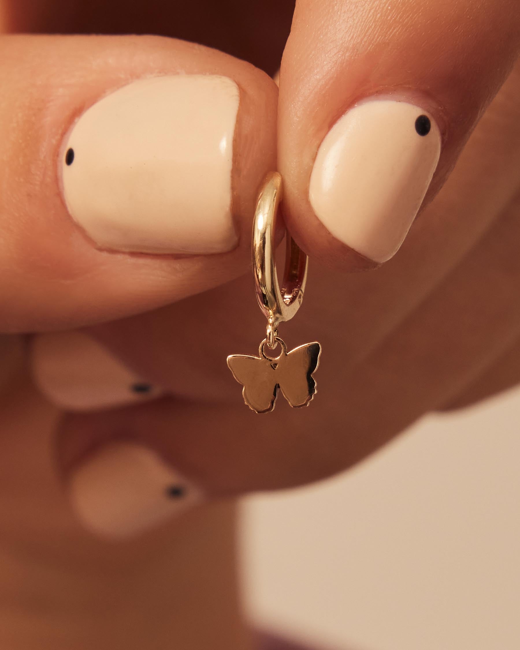 Forever Butterfly Hoop Earrings | 18K Solid Gold |