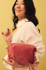 Pink Velvet Toilet Bag M