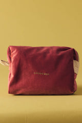 Pink Velvet Toilet Bag S