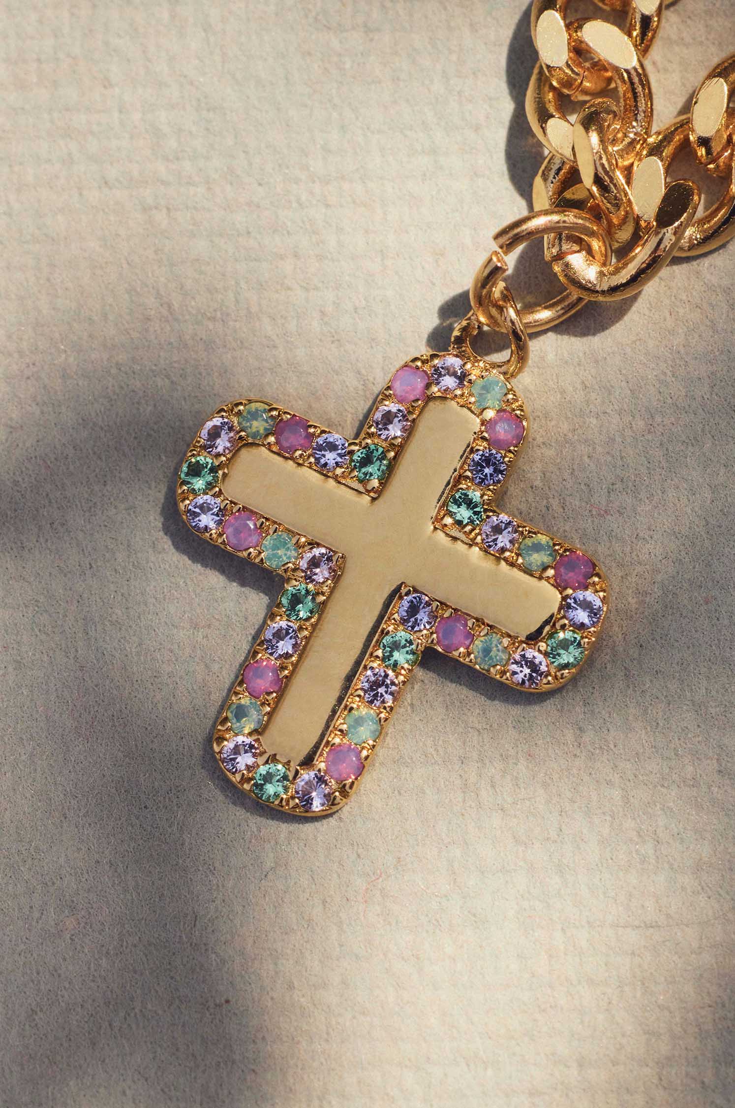 Rainbow Cross Charm