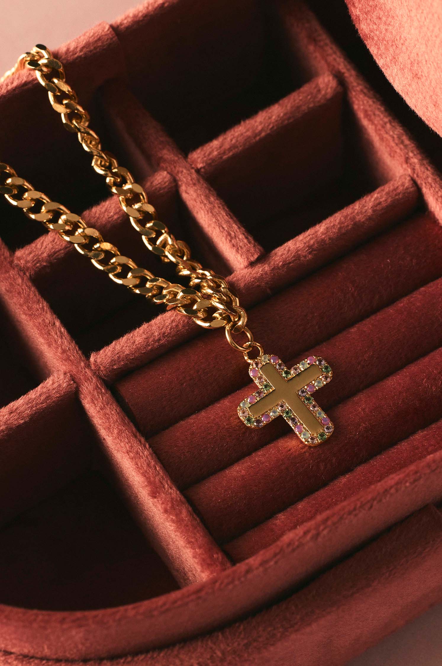 Rainbow Cross Charm