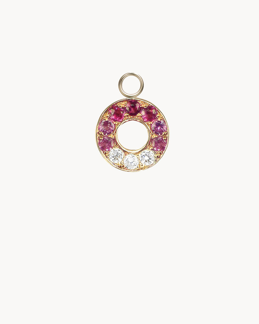 Charm Circulo Oro Macizo 18K Forever | Diamantes | Zafiro | Rubi