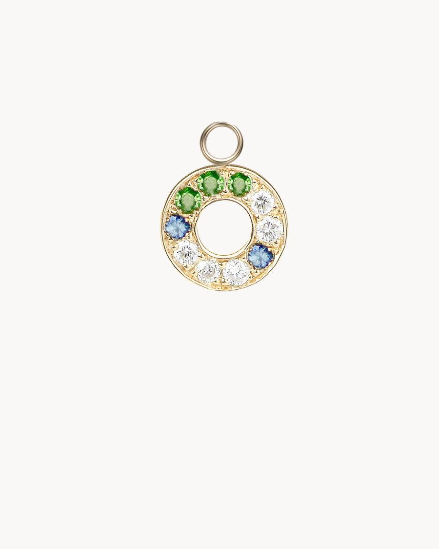 Charm Circle Solid Gold 18K Forever | Diamonds | Sapphire | Savorite