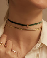 Emerald Velvet Ribbon Choker