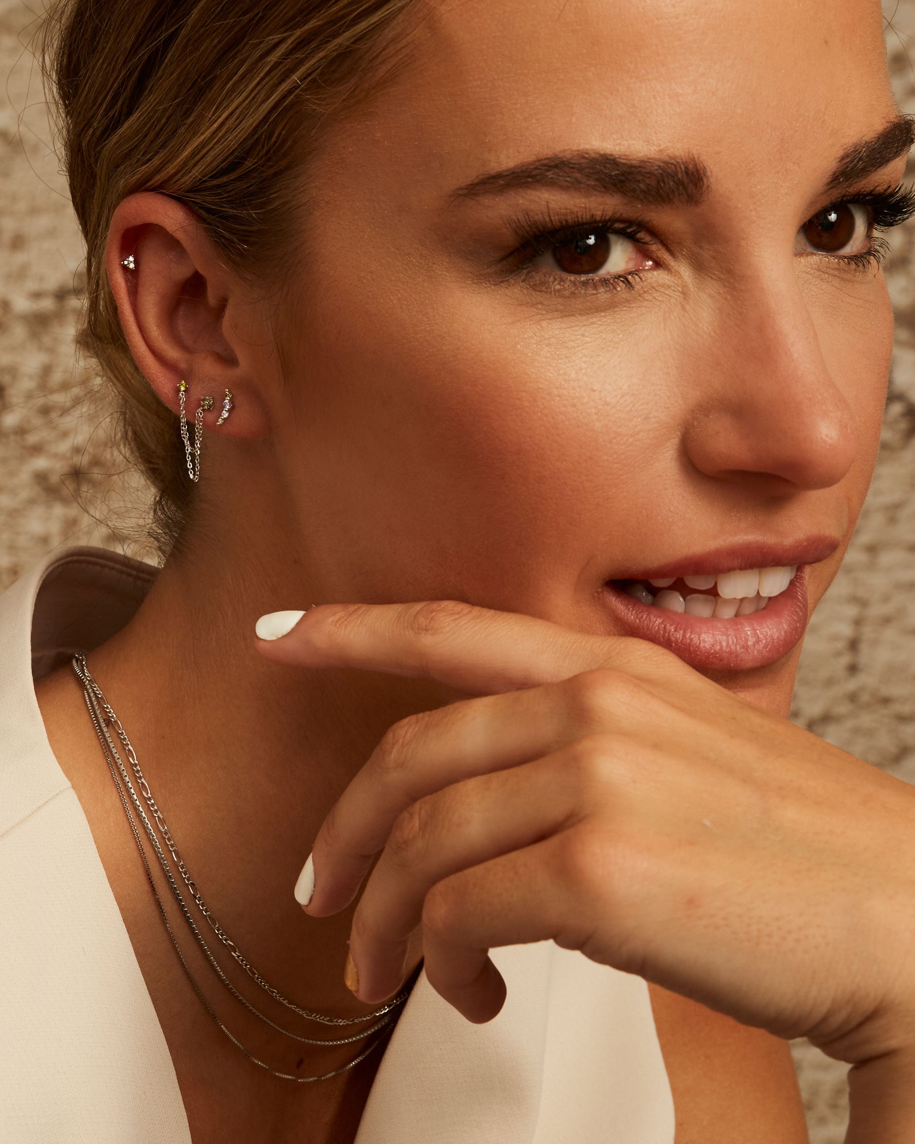 Multicolor Forever Curved Earring | 925 silver