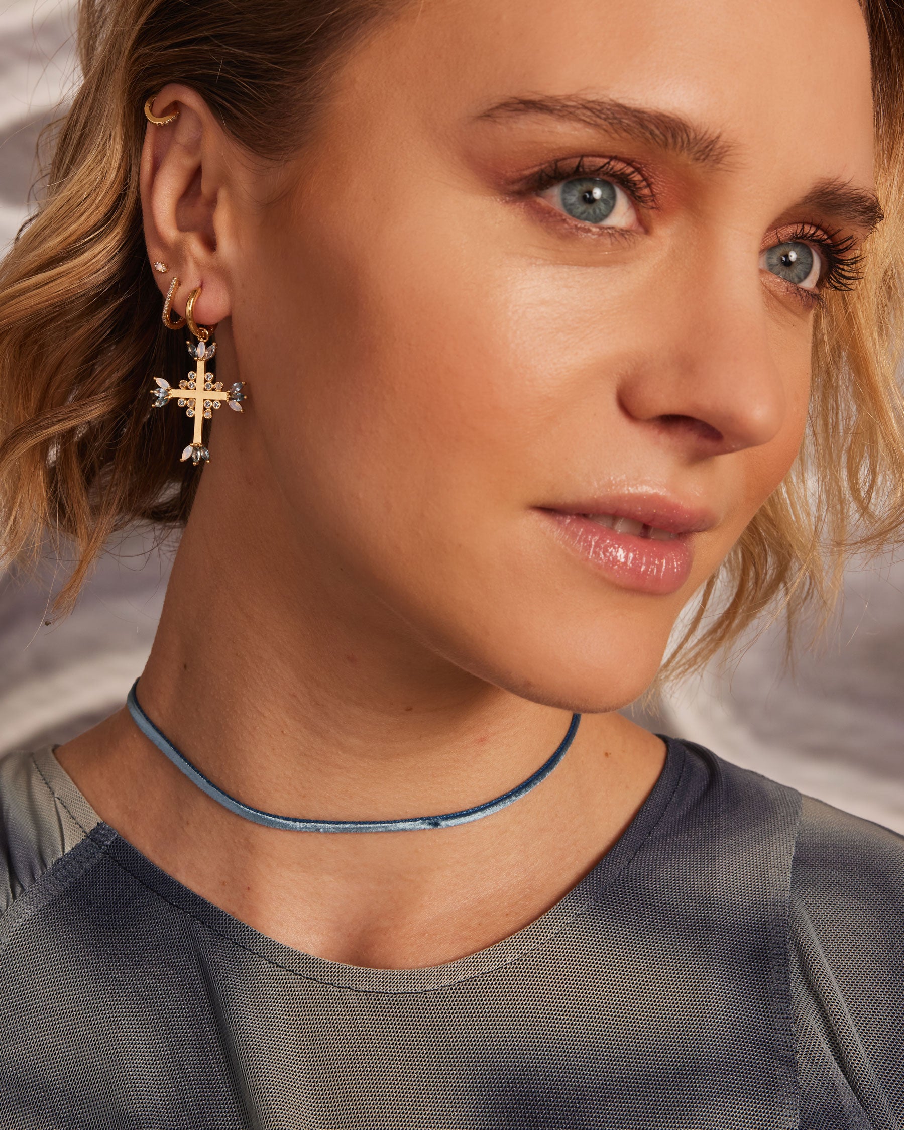 Blue Velvet Ribbon Choker